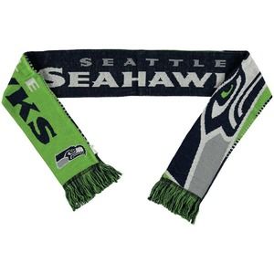 Seattle Seahawks NFL Reversible Split Logo Knit Winter Scarf